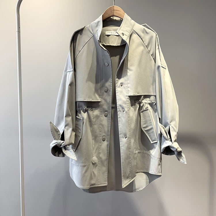 Ladies Fashion Loose Short Casual Windbreaker Jacket