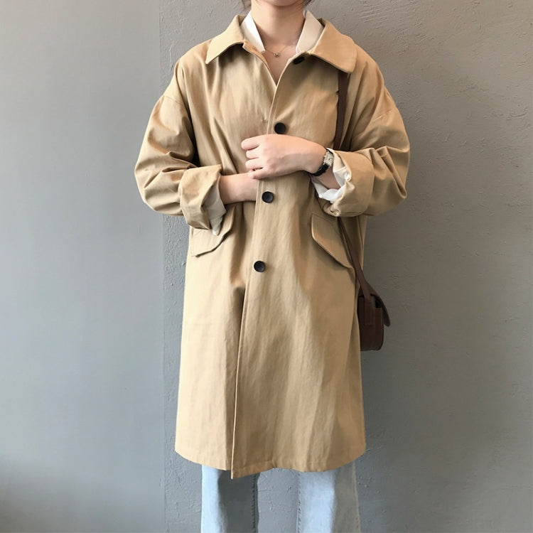 Ladies Mid-length Loose Long-sleeved Tooling Windbreaker Jacket