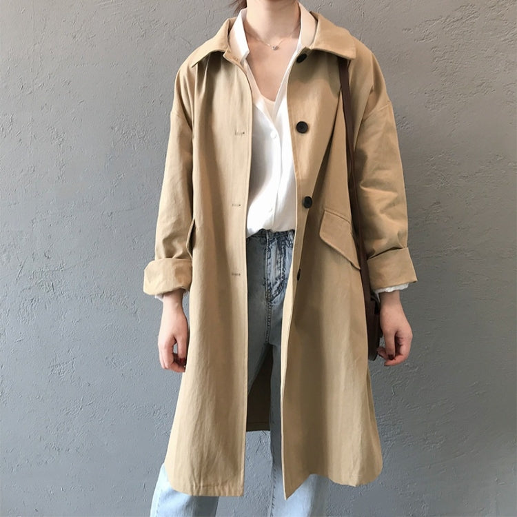 Ladies Mid-length Loose Long-sleeved Tooling Windbreaker Jacket
