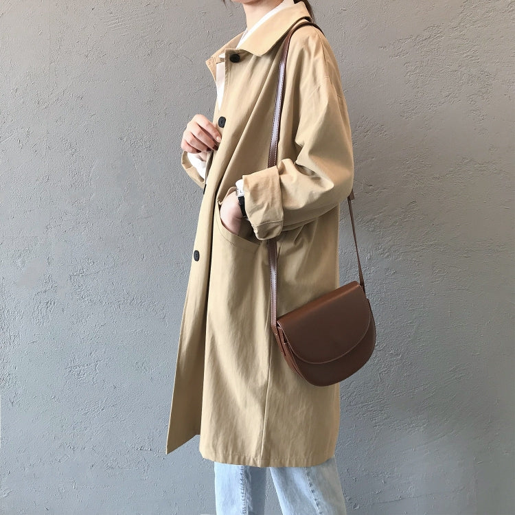 Ladies Mid-length Loose Long-sleeved Tooling Windbreaker Jacket