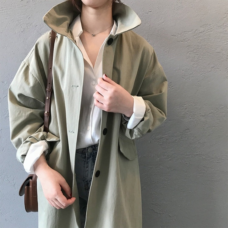 Ladies Mid-length Loose Long-sleeved Tooling Windbreaker Jacket