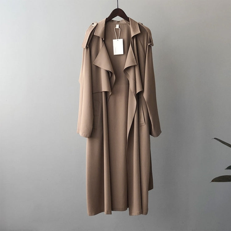 Ladies Retro Fashion Long Loose Windbreaker Jacket