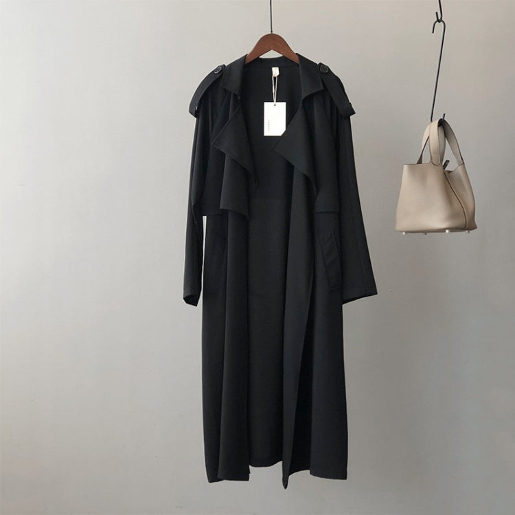Ladies Retro Fashion Long Loose Windbreaker Jacket