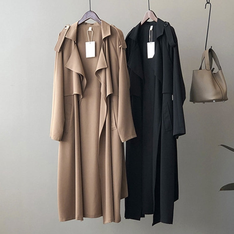 Ladies Retro Fashion Long Loose Windbreaker Jacket