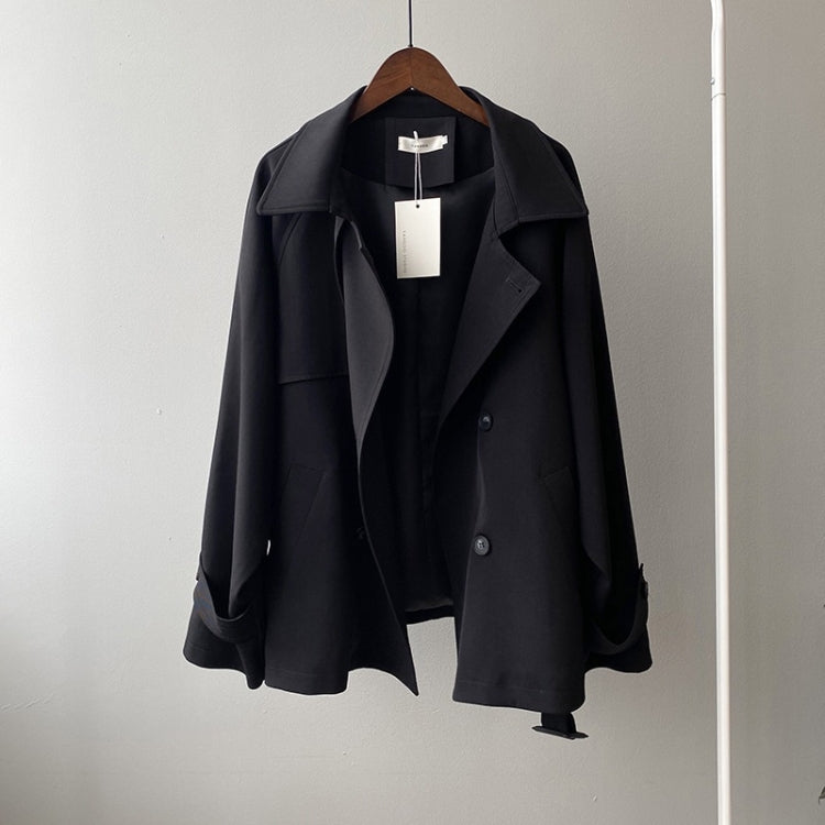 Ladies Loose Belt Casual Windbreaker Jacket