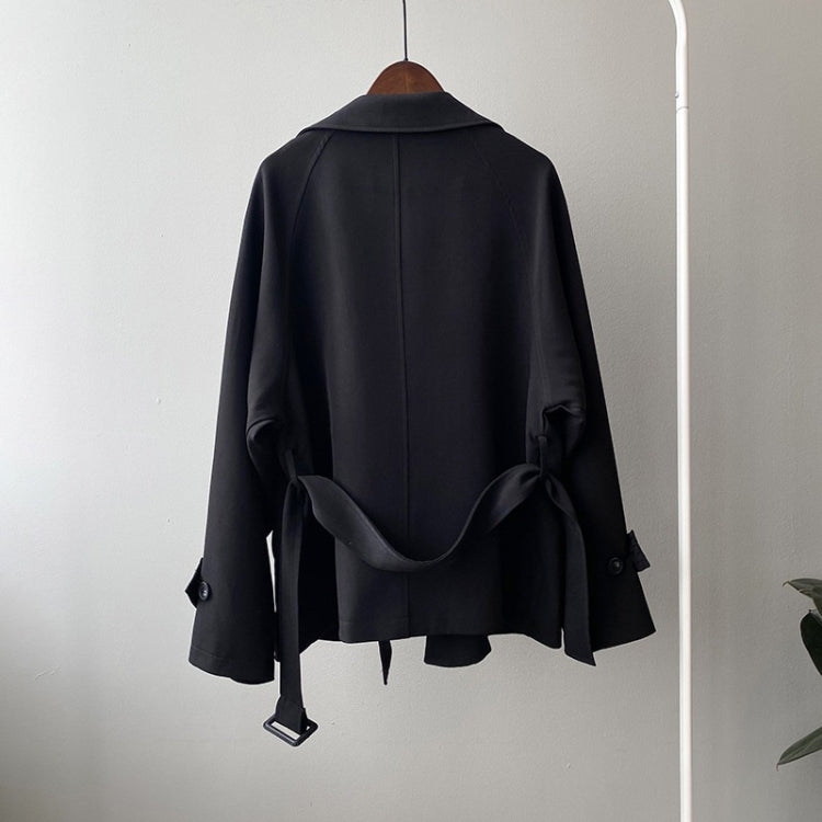 Ladies Loose Belt Casual Windbreaker Jacket