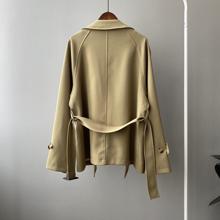 Ladies Loose Belt Casual Windbreaker Jacket
