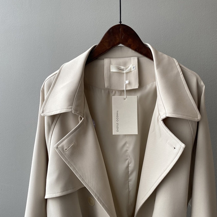 Ladies Loose Belt Casual Windbreaker Jacket