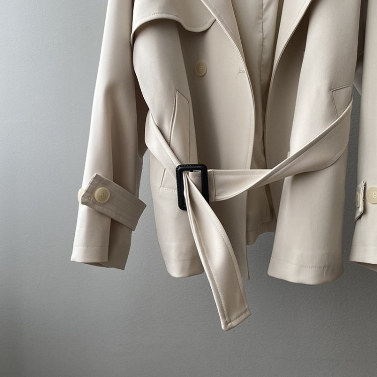 Ladies Loose Belt Casual Windbreaker Jacket