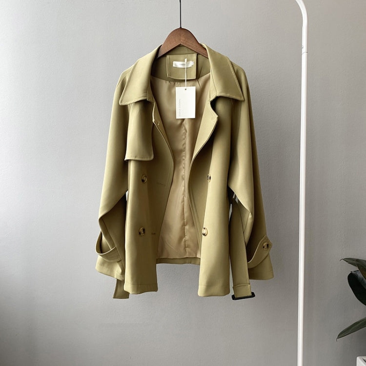 Ladies Loose Belt Casual Windbreaker Jacket