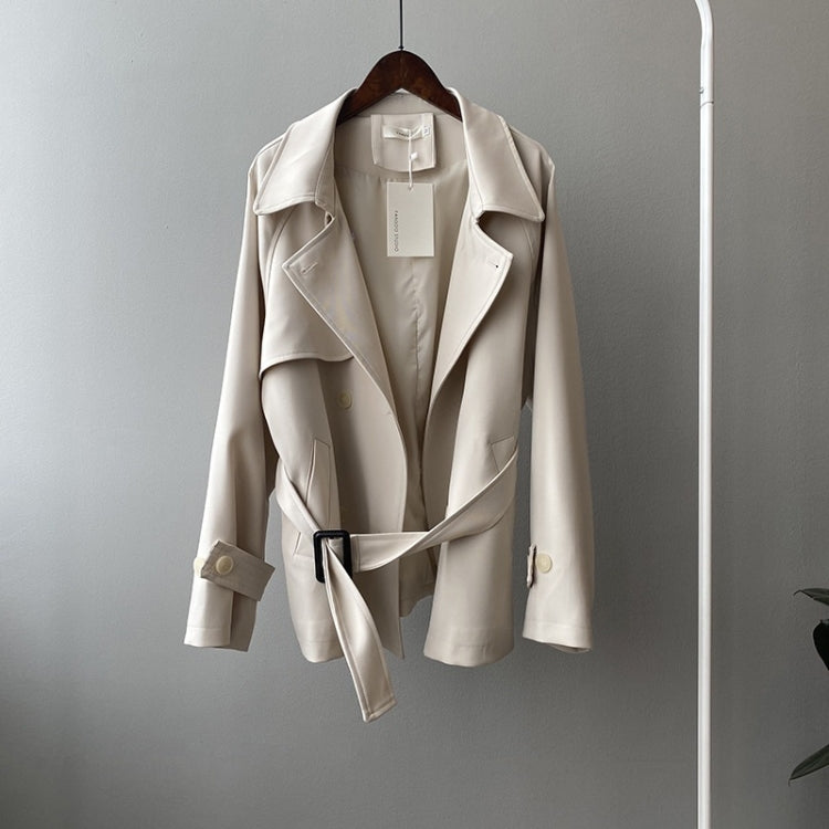 Ladies Loose Belt Casual Windbreaker Jacket
