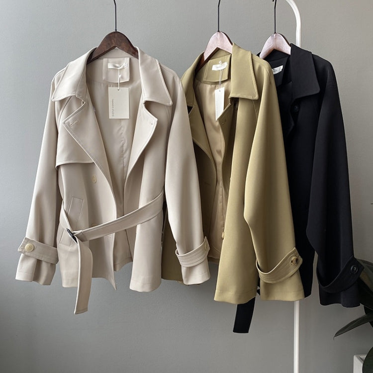 Ladies Loose Belt Casual Windbreaker Jacket