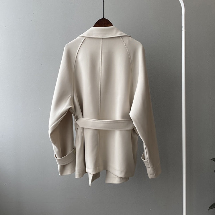 Ladies Loose Belt Casual Windbreaker Jacket