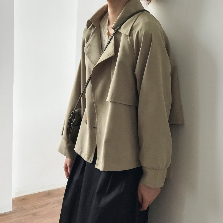 Ladies Retro Short Loose Windbreaker Jacket