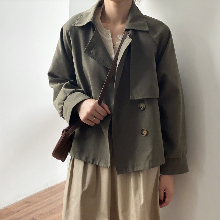 Ladies Retro Short Loose Windbreaker Jacket