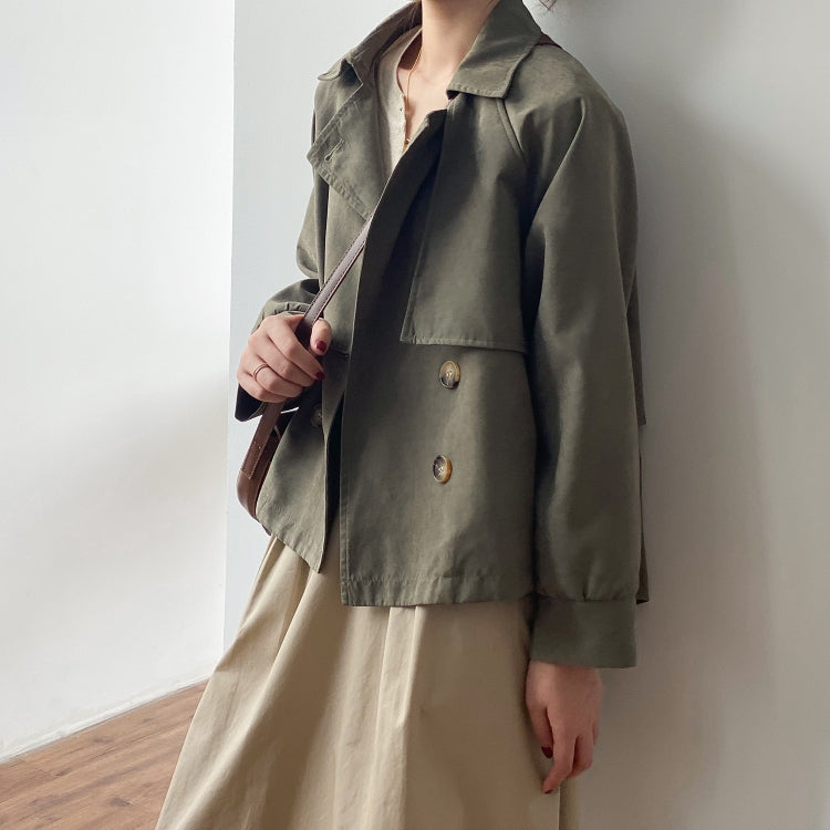 Ladies Retro Short Loose Windbreaker Jacket