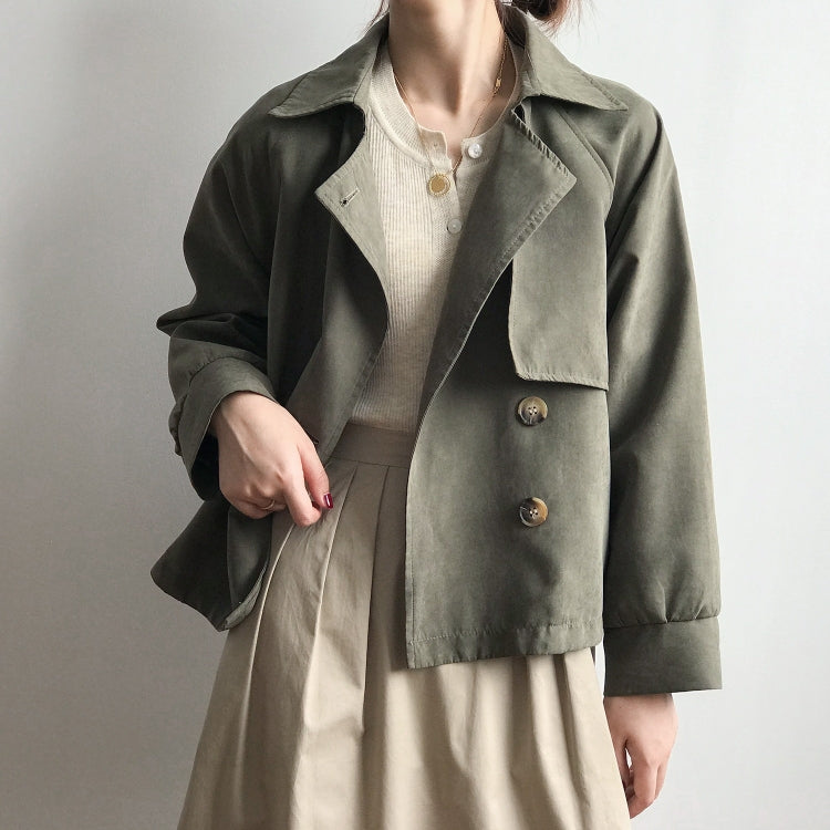 Ladies Retro Short Loose Windbreaker Jacket