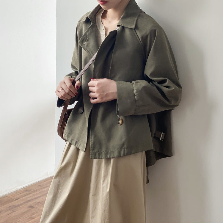 Ladies Retro Short Loose Windbreaker Jacket