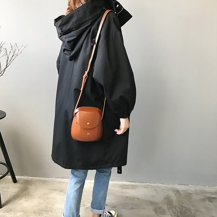 Ladies Mid-length Casual Hooded Windbreaker Jacket