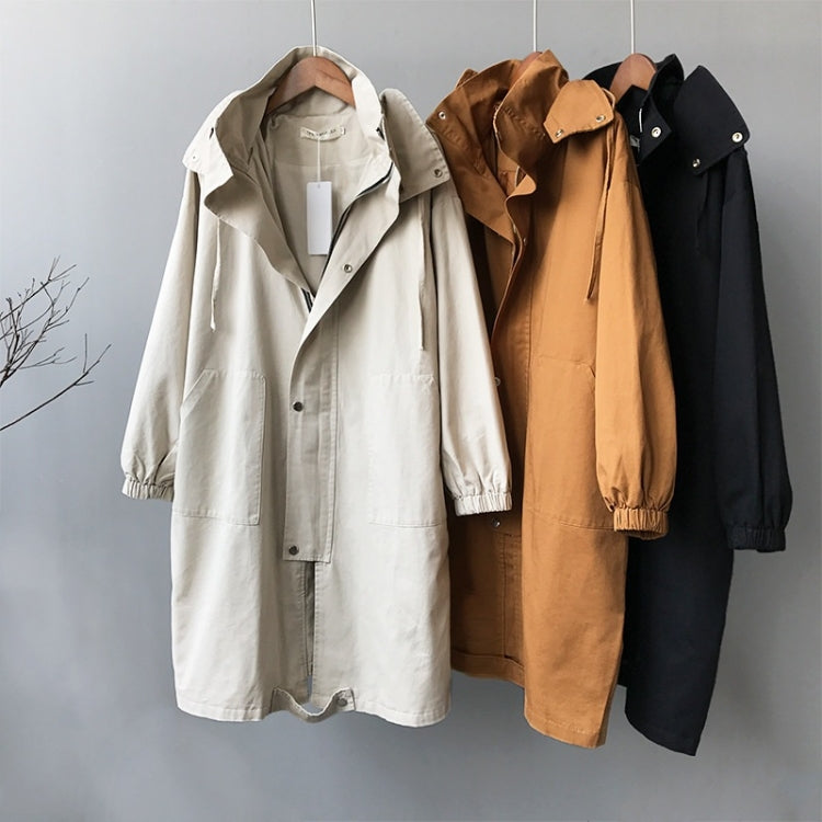 Ladies Mid-length Casual Hooded Windbreaker Jacket