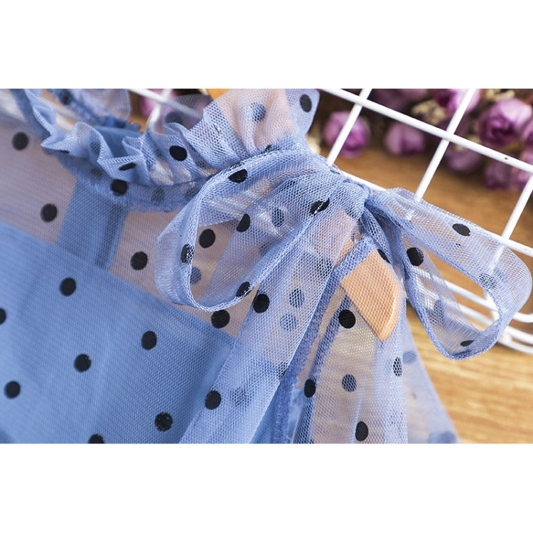 Dot Bow-knot Princess Dress Long-sleeved Mesh Dress For Girls