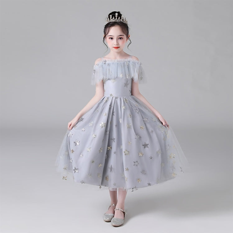 Five-pointed Star Pattern Short Lace Princess Dress Pettiskirt Performance Formal Dress for Girls