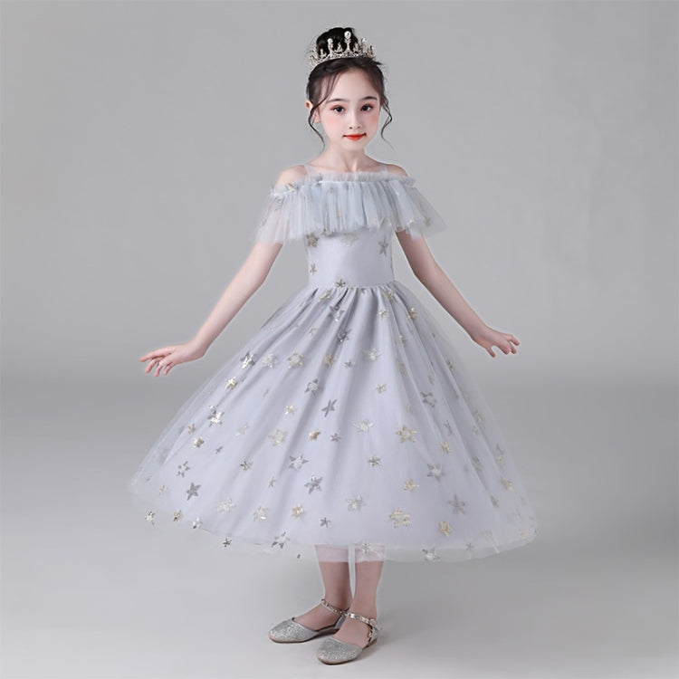 Five-pointed Star Pattern Short Lace Princess Dress Pettiskirt Performance Formal Dress for Girls