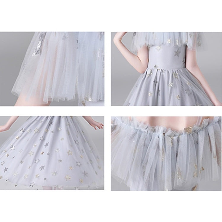 Five-pointed Star Pattern Short Lace Princess Dress Pettiskirt Performance Formal Dress for Girls