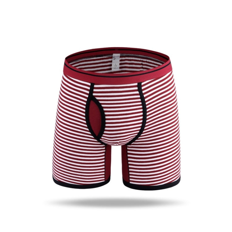Men Sports Long Strip Texture Flat Angle Underwear