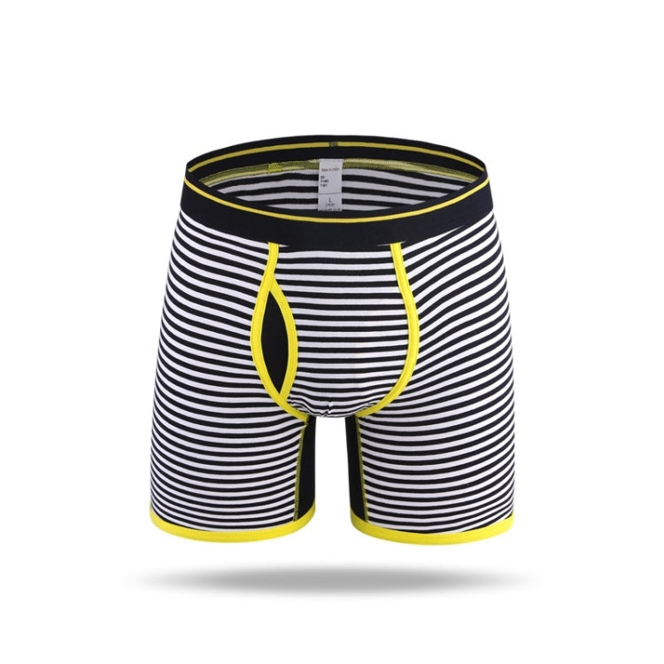 Men Sports Long Strip Texture Flat Angle Underwear