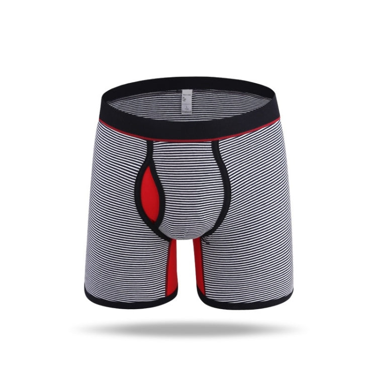 Men Sports Long Strip Texture Flat Angle Underwear
