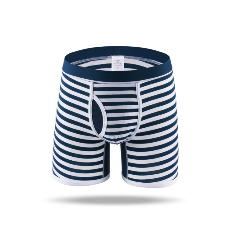 Men Sports Long Strip Texture Flat Angle Underwear