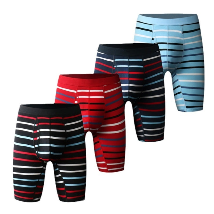 Men Fitness Exercise Lengthened Pure Cotton Sliver Texture Underwear