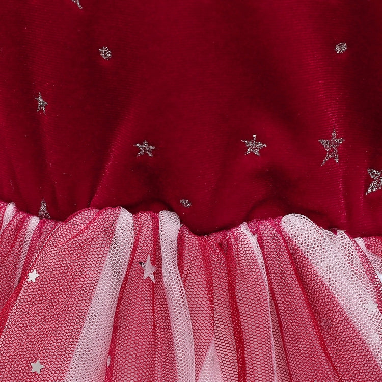 Winter Long-sleeved Velvet Starry Sky Princess Dress Pettiskirt Performance Formal Dress For Girls