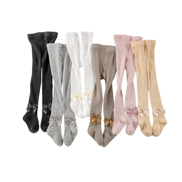 Autumn annd Winter Girls Vertical Stripe Bowknot Pantyhose Baby Leggings