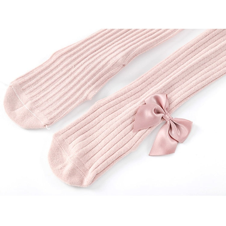 Autumn annd Winter Girls Vertical Stripe Bowknot Pantyhose Baby Leggings