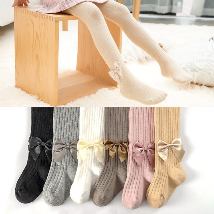 Autumn annd Winter Girls Vertical Stripe Bowknot Pantyhose Baby Leggings