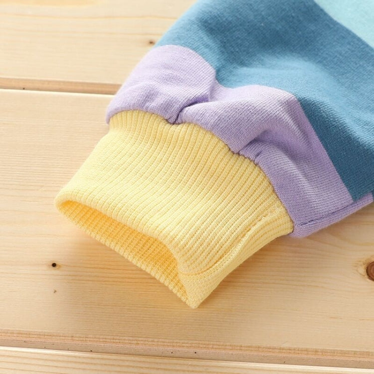 Autumn Horizontal Striped Long-sleeved Zipper Cardigan Hooded Jacket For Girls