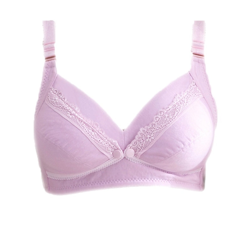 Thin Front Button Lace Flowers Pure Cotton Breastfeeding Underwear Gather Breathable Pregnancy Bra Without Steel Ring