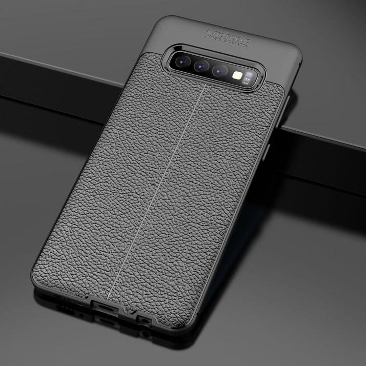 Litchi Texture TPU Shockproof Case for Galaxy S10+