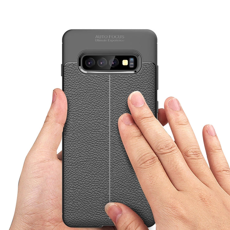 Litchi Texture TPU Shockproof Case for Galaxy S10+