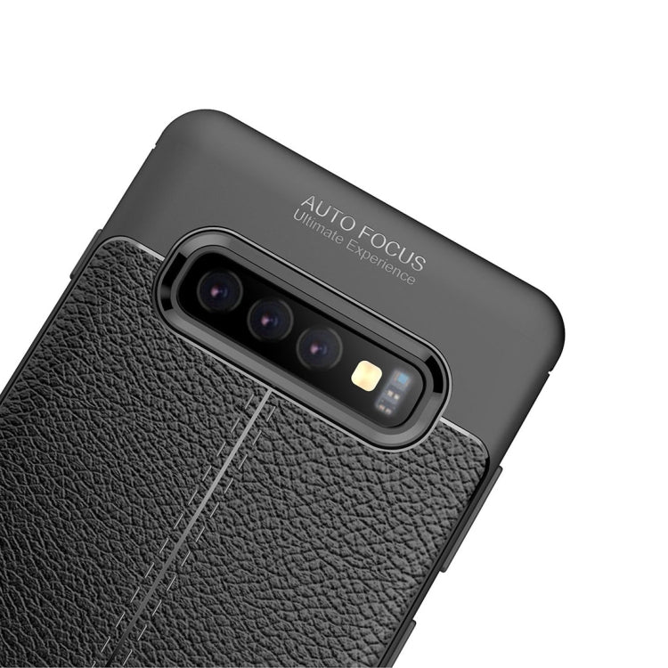 Litchi Texture TPU Shockproof Case for Galaxy S10+