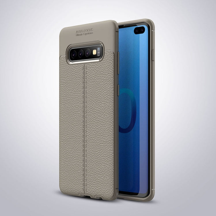 Litchi Texture TPU Shockproof Case for Galaxy S10+