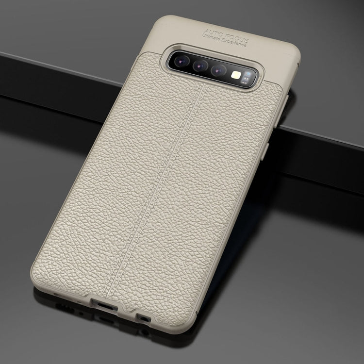 Litchi Texture TPU Shockproof Case for Galaxy S10+