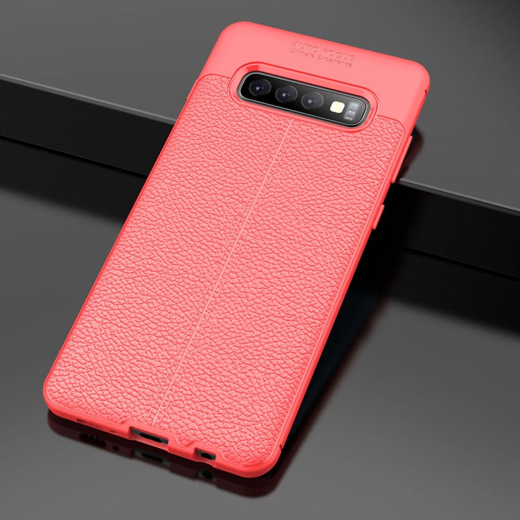 Litchi Texture TPU Shockproof Case for Galaxy S10+