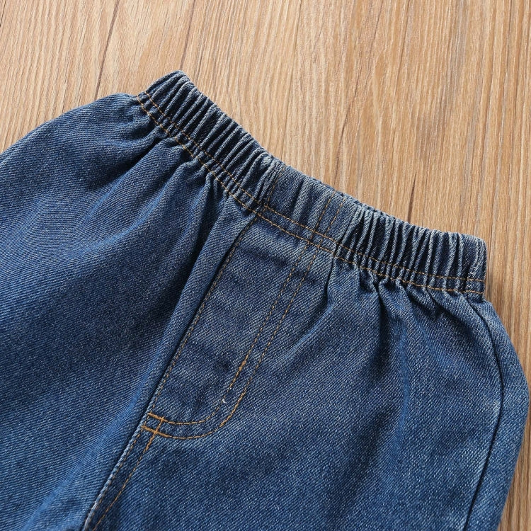 Girls Ruffled Camisole Denim Flared Pants Two-piece Suit