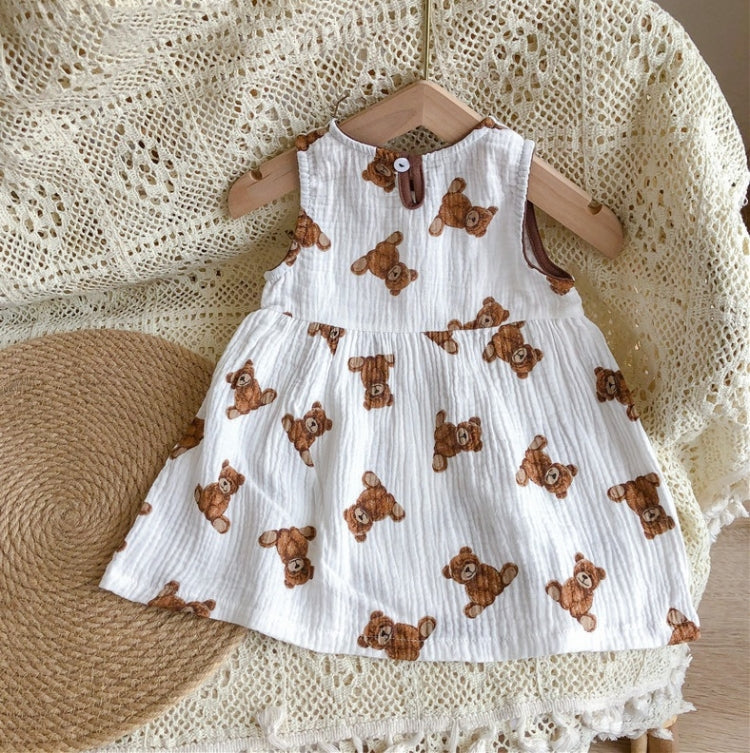 Children Cotton Linen Sleeveless Dress