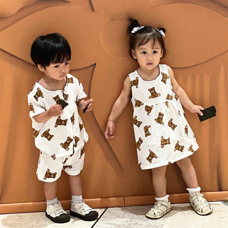 Children Cotton Linen Sleeveless Dress