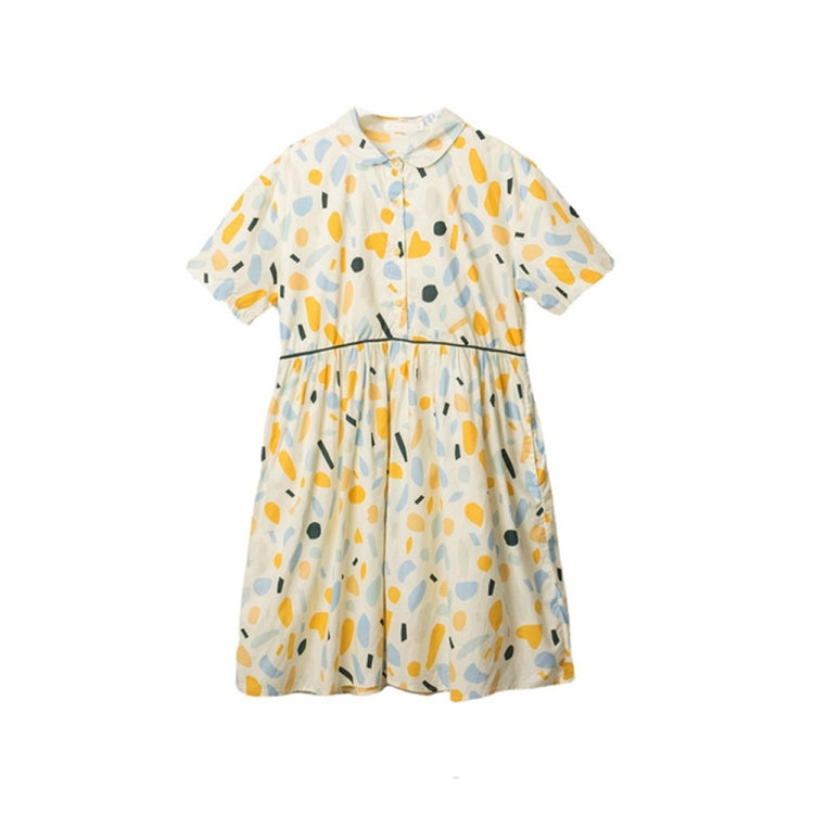 Girls Orinted Puff Short Sleeve Dress