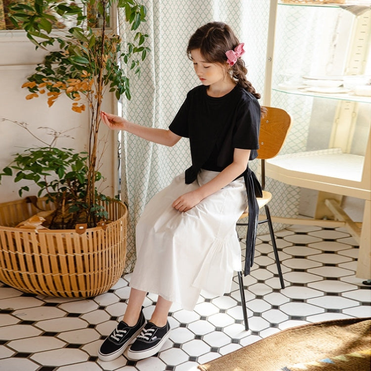 Girls Irregular T-shirt Skirt Two-piece Suit